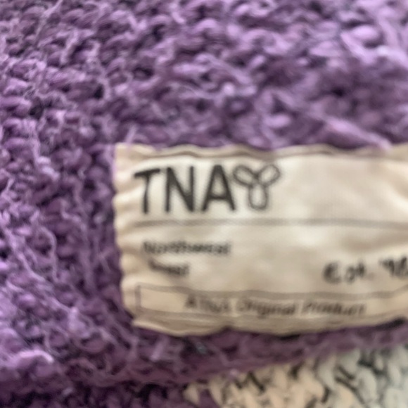 TNA Striped Purple and Gray Cowl Sweater - Picture 5 of 6